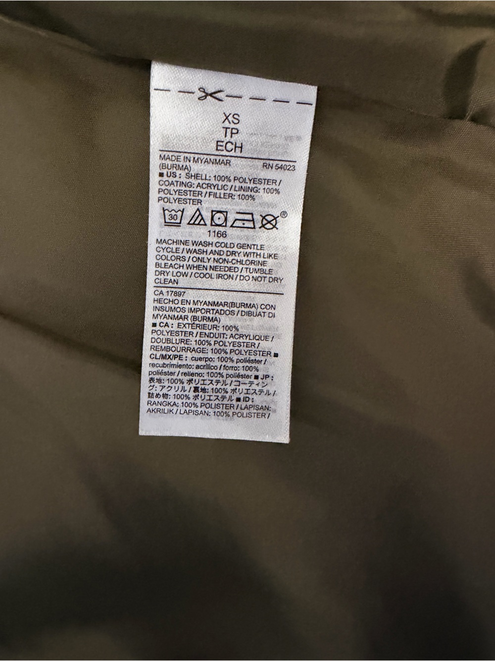 Old Navy Olive Quilted Zip-Front Vest - Picture 6 of 8